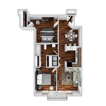 Two Bedroom One Bath 405 floor plan